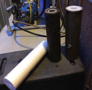 photo of dirty sediment filters from mist pump